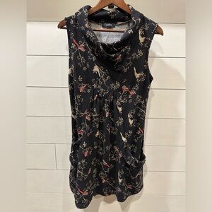 Papillon Floral Sleeveless Cowl Neck Dress- size Large